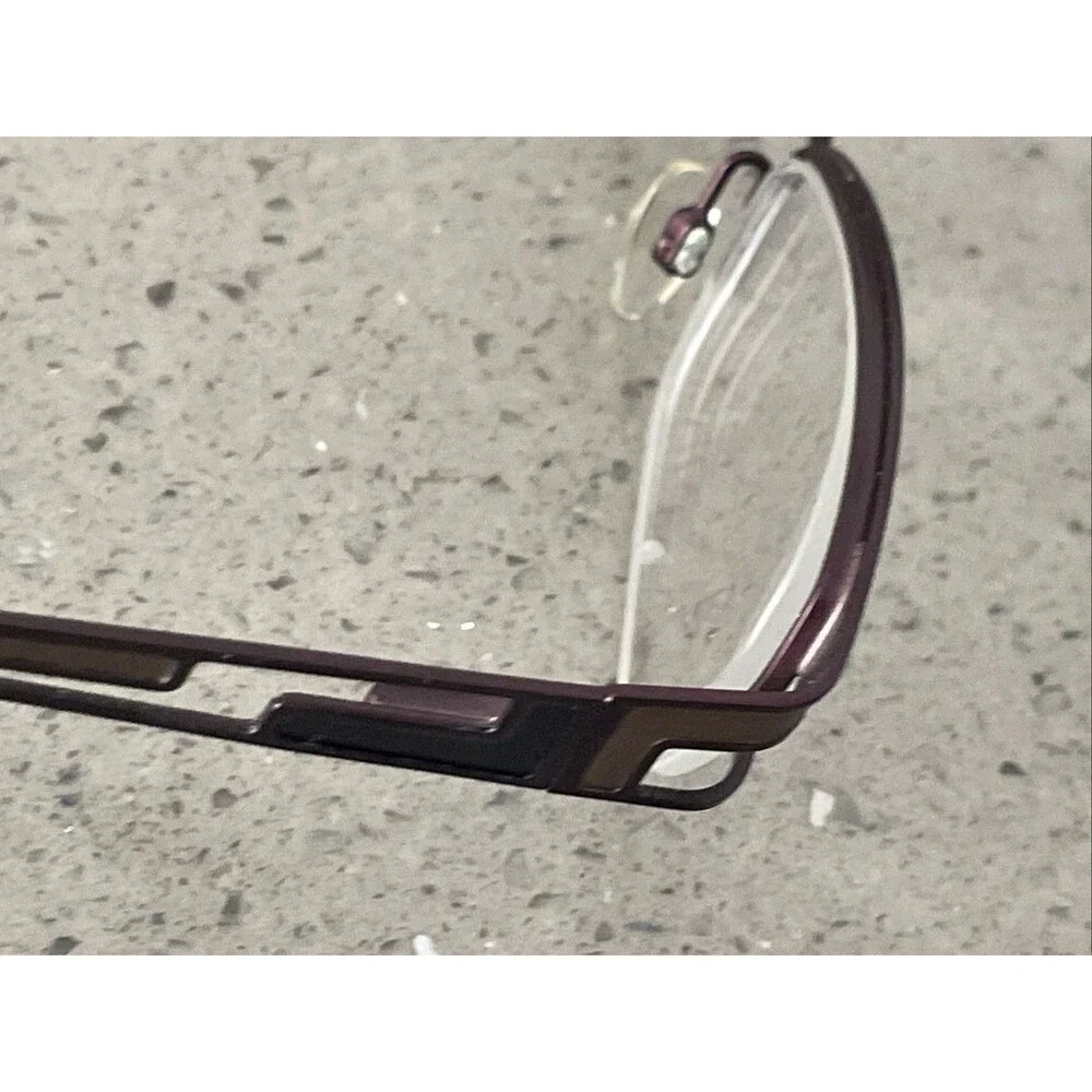 CEN ADP016 Eyeglasses 48-17-130 FRAMES ONLY BLK CEN Half Rim Purple bronze